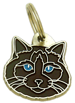 Ragdoll seal <br> (placa de identificação para gatos, Gravado incluído)